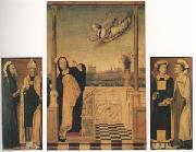 Carlo di Braccesco The Annunciation with Saints A triptych (mk05) oil painting